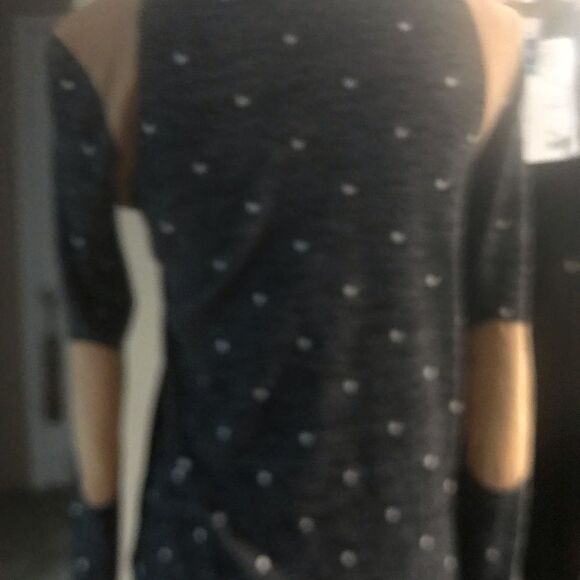 Simply Gray Brown Polka Dot Long Sleeve Top Extra Small - Picture 7 of 11
